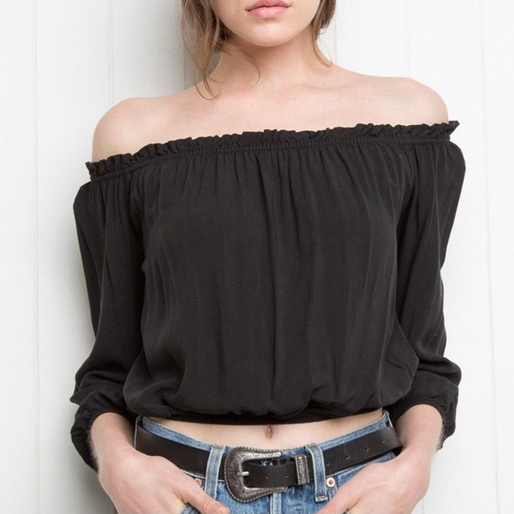 Brandy Melville Tops - Brandy Melville black off the shoulder Maura top size s
